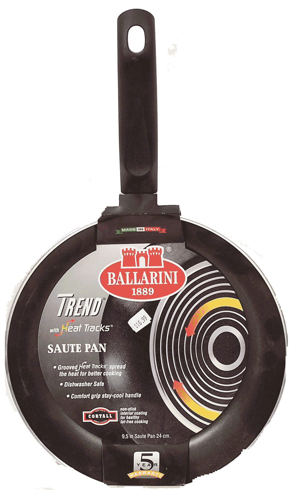 Ballarini&nbsp;Trend&nbsp;saute pan with heat tracks to spread out the heat, comfort grip, dishwasher safe, 9.5 Full-Size Picture